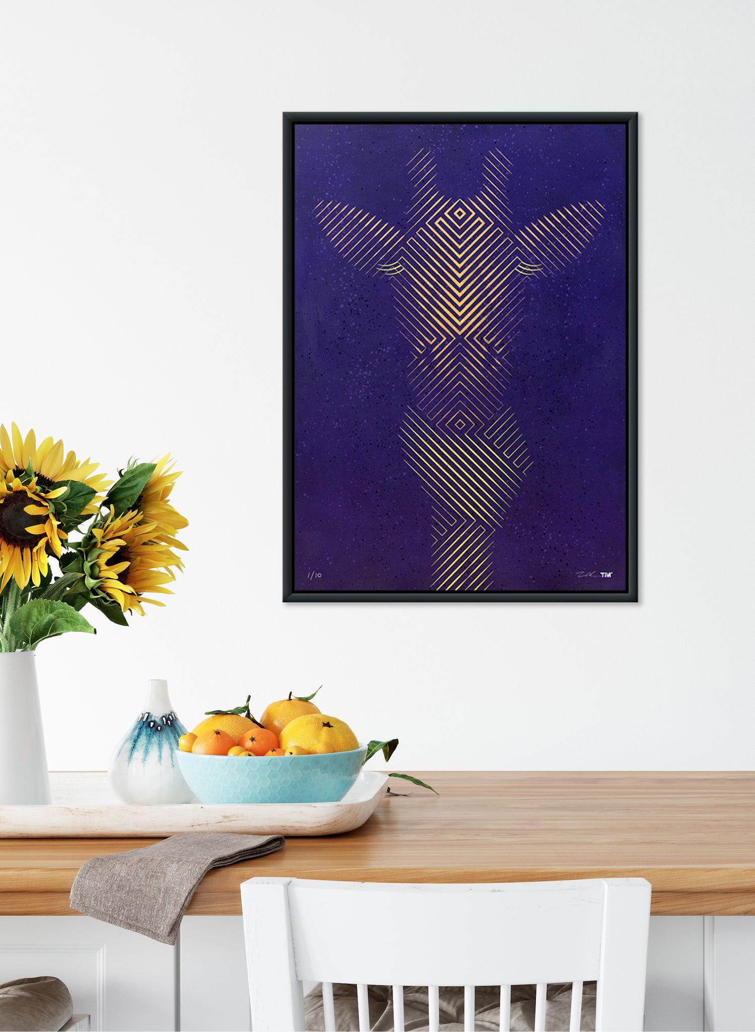 Giraffe In Scarf - Yellow & Purple