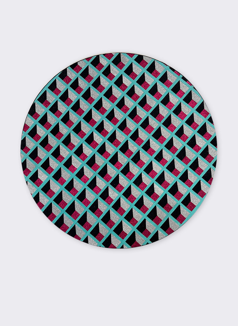 800mm Round - Pink &amp; Turquoise