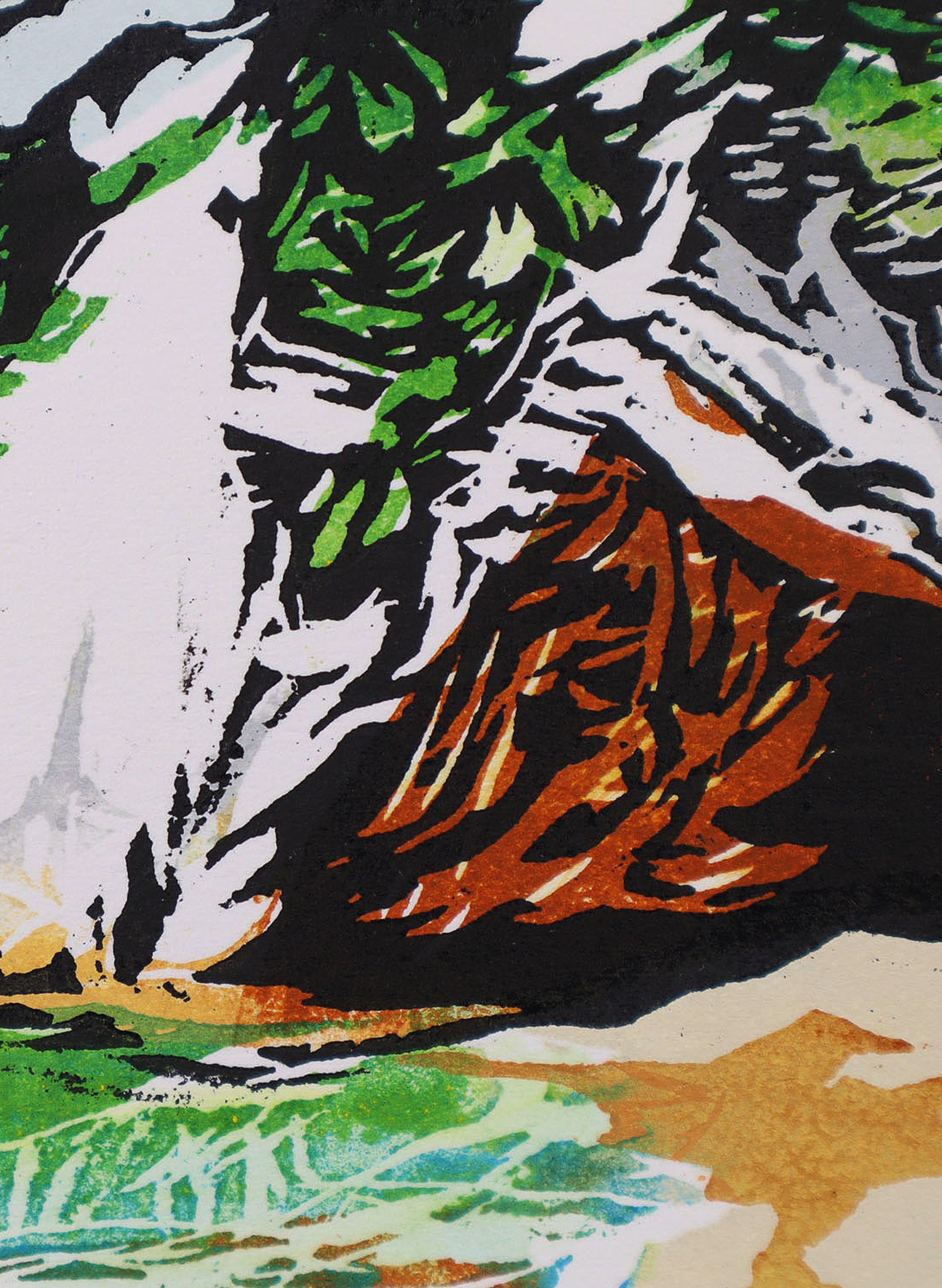 Cathedral Cove - Woodblock Print