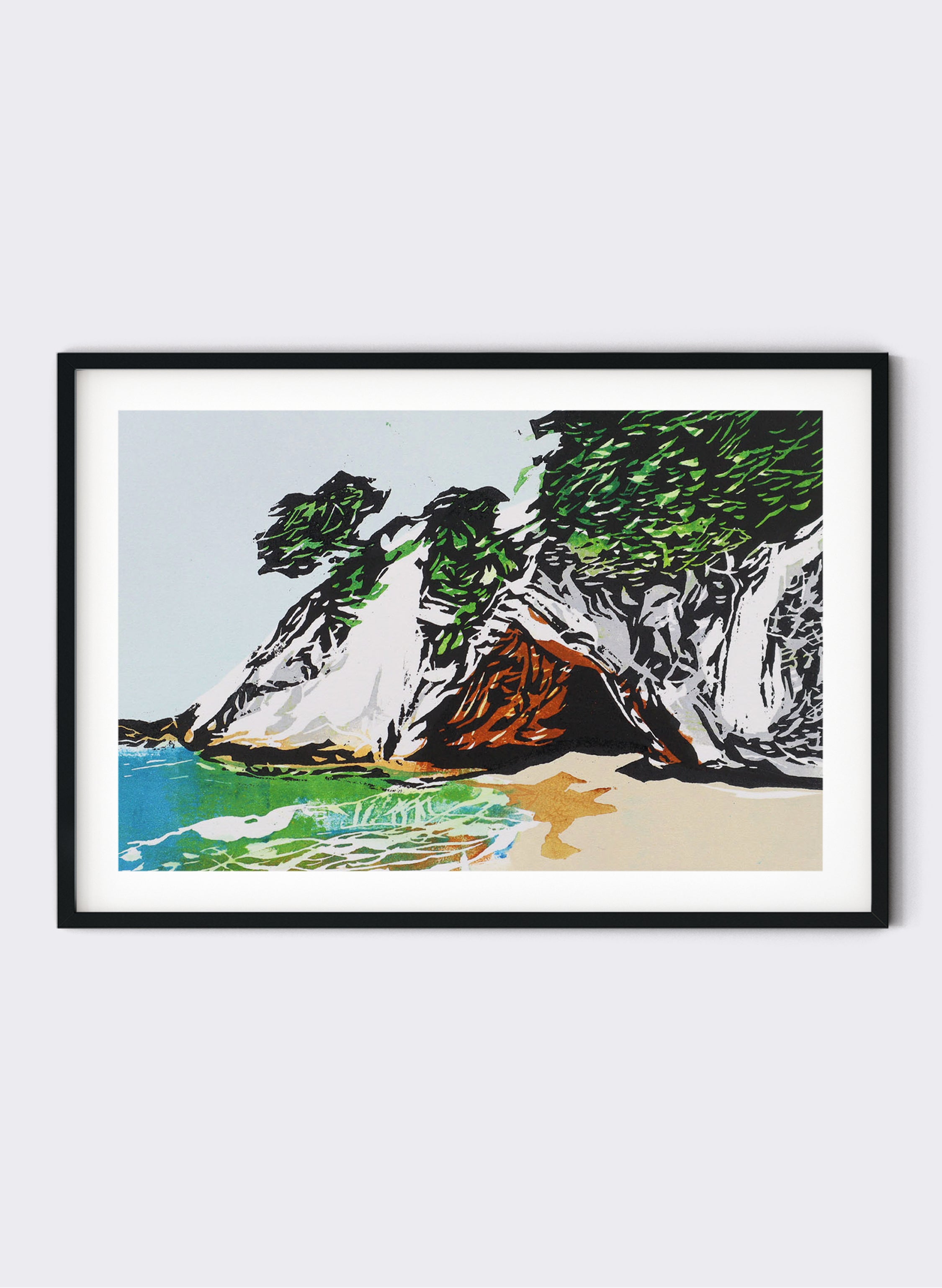 Cathedral Cove - Woodblock Print