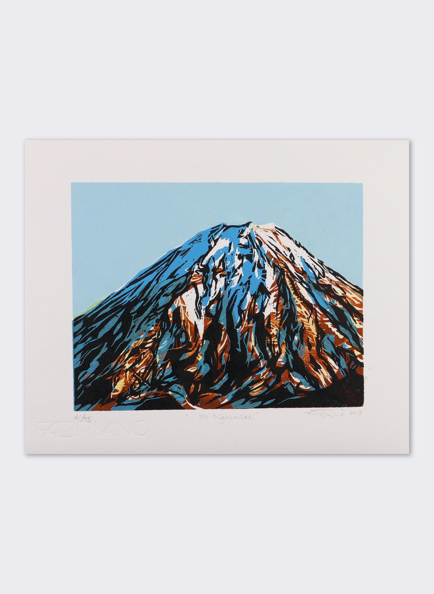 Mount Ngauruhoe - Woodblock Print
