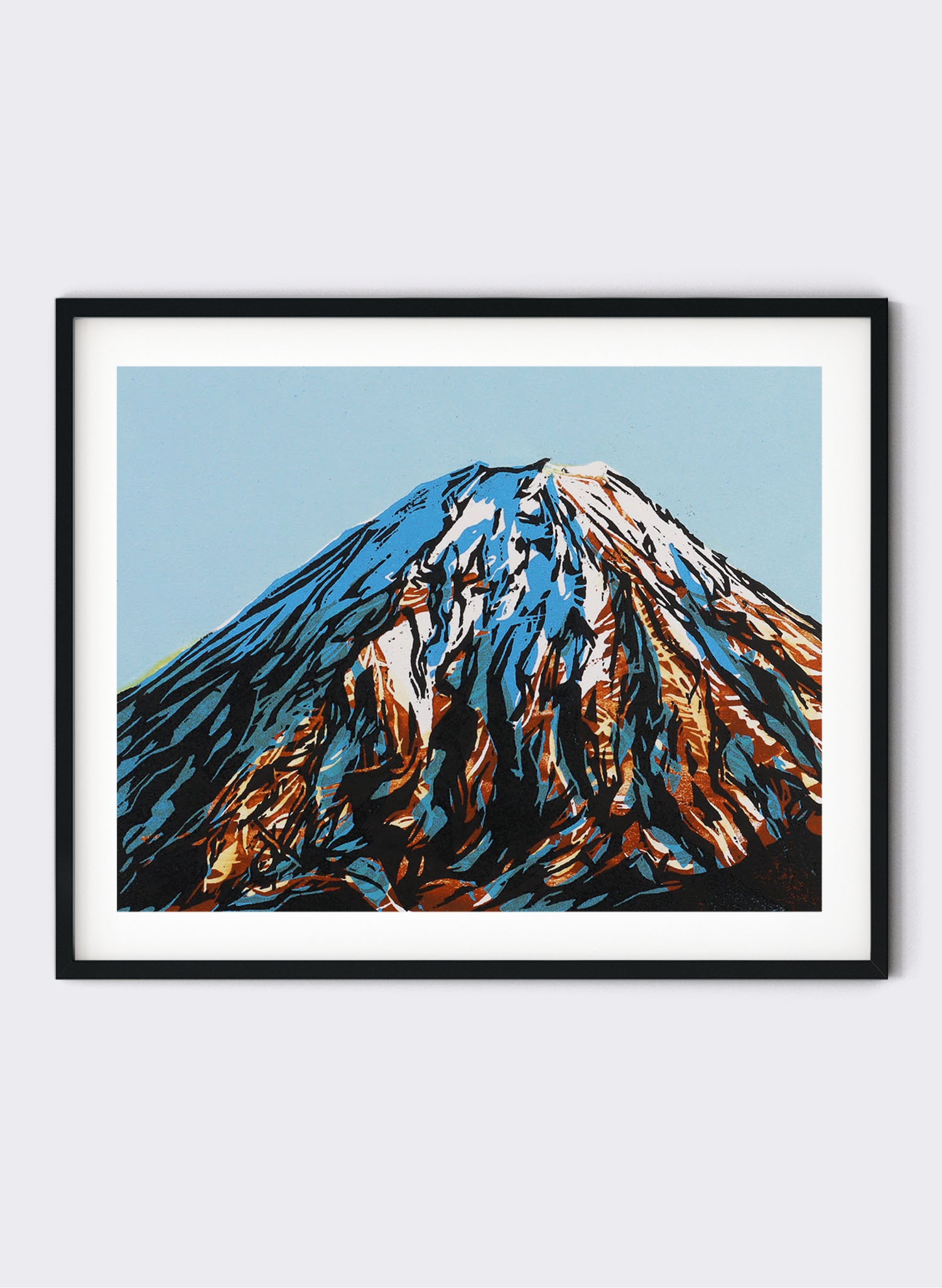Mount Ngauruhoe - Woodblock Print