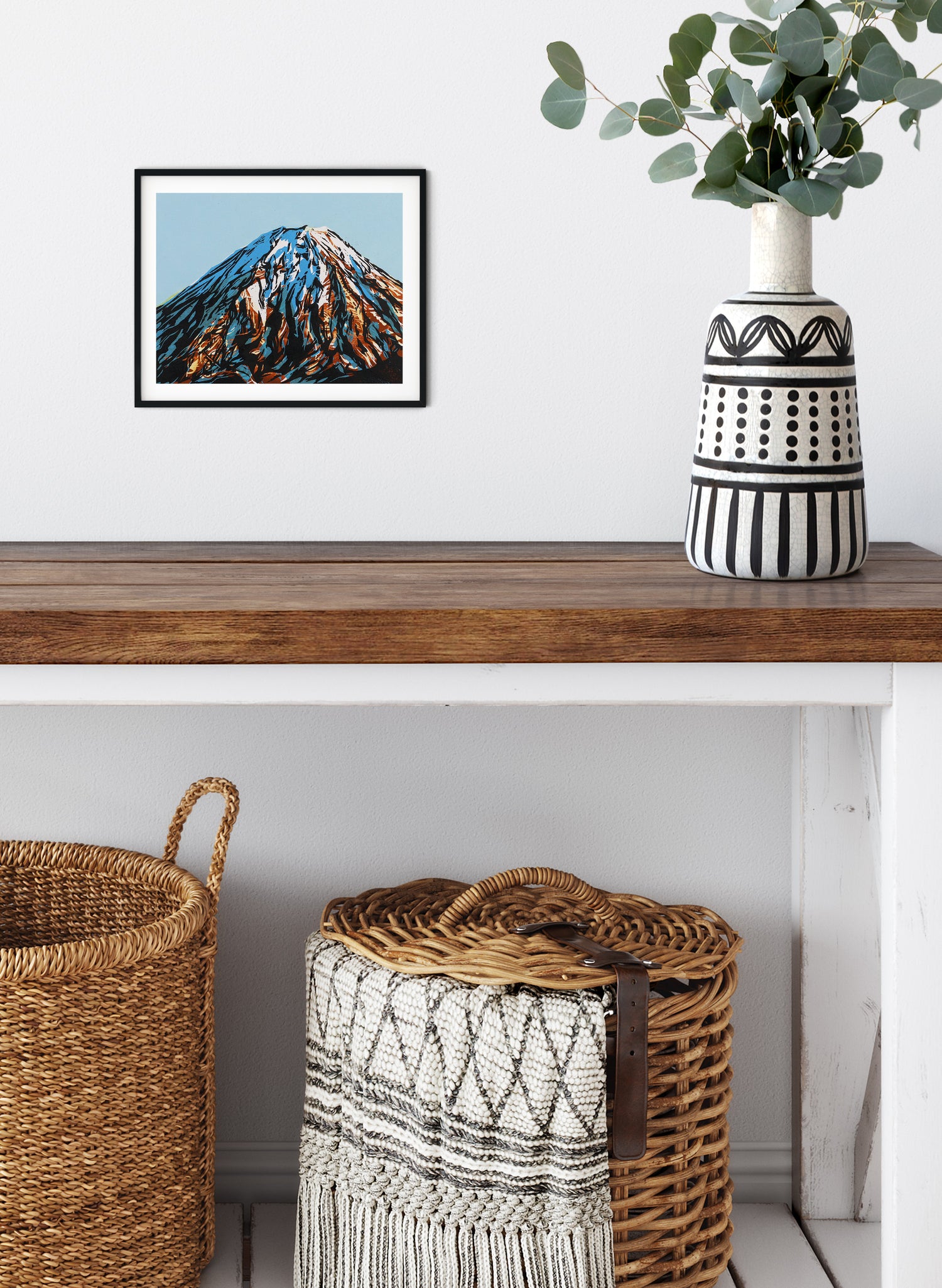 Mount Ngauruhoe - Woodblock Print