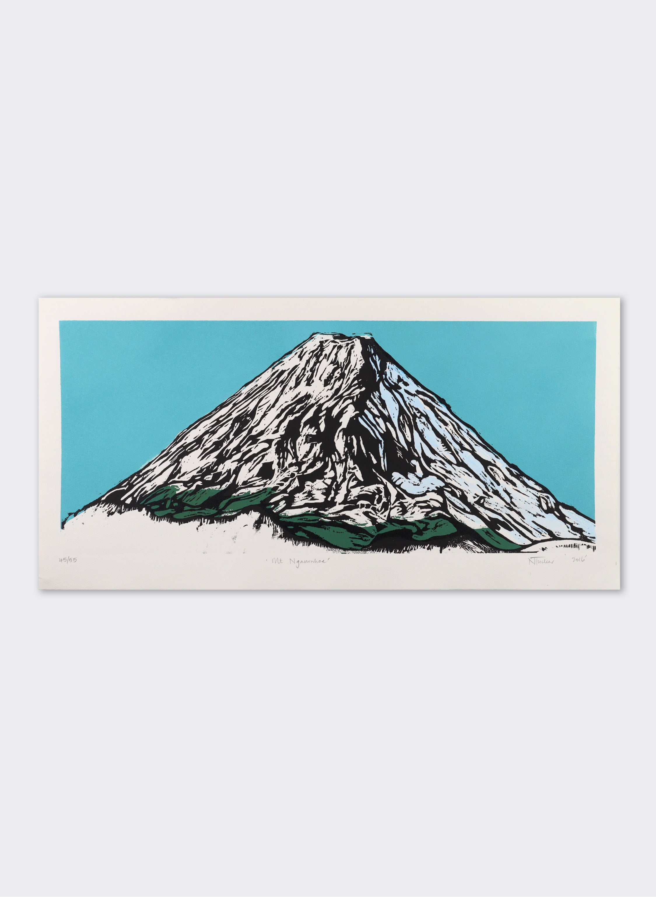 Mount Ngauruhoe - Woodblock Print