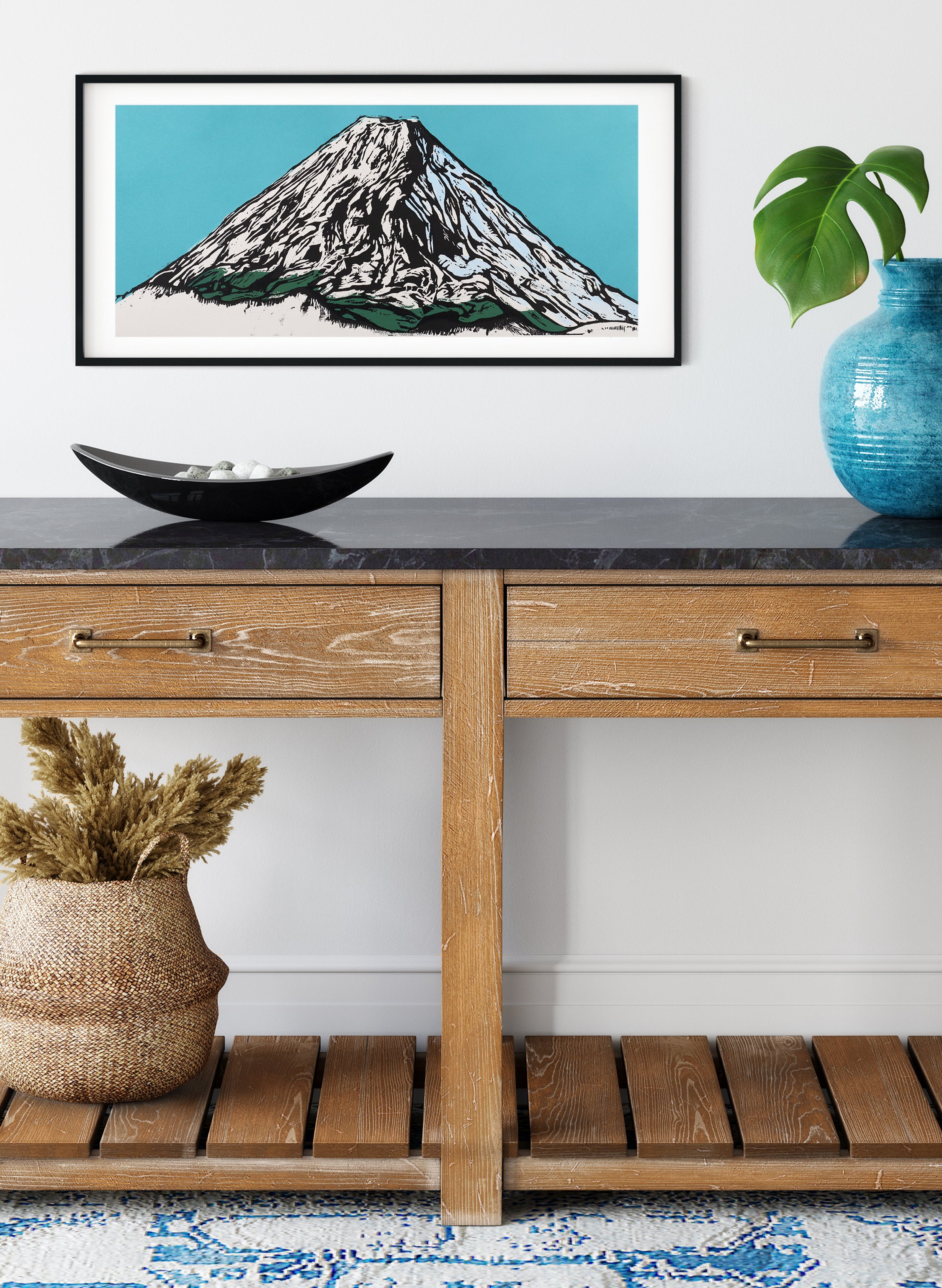 Mount Ngauruhoe - Woodblock Print