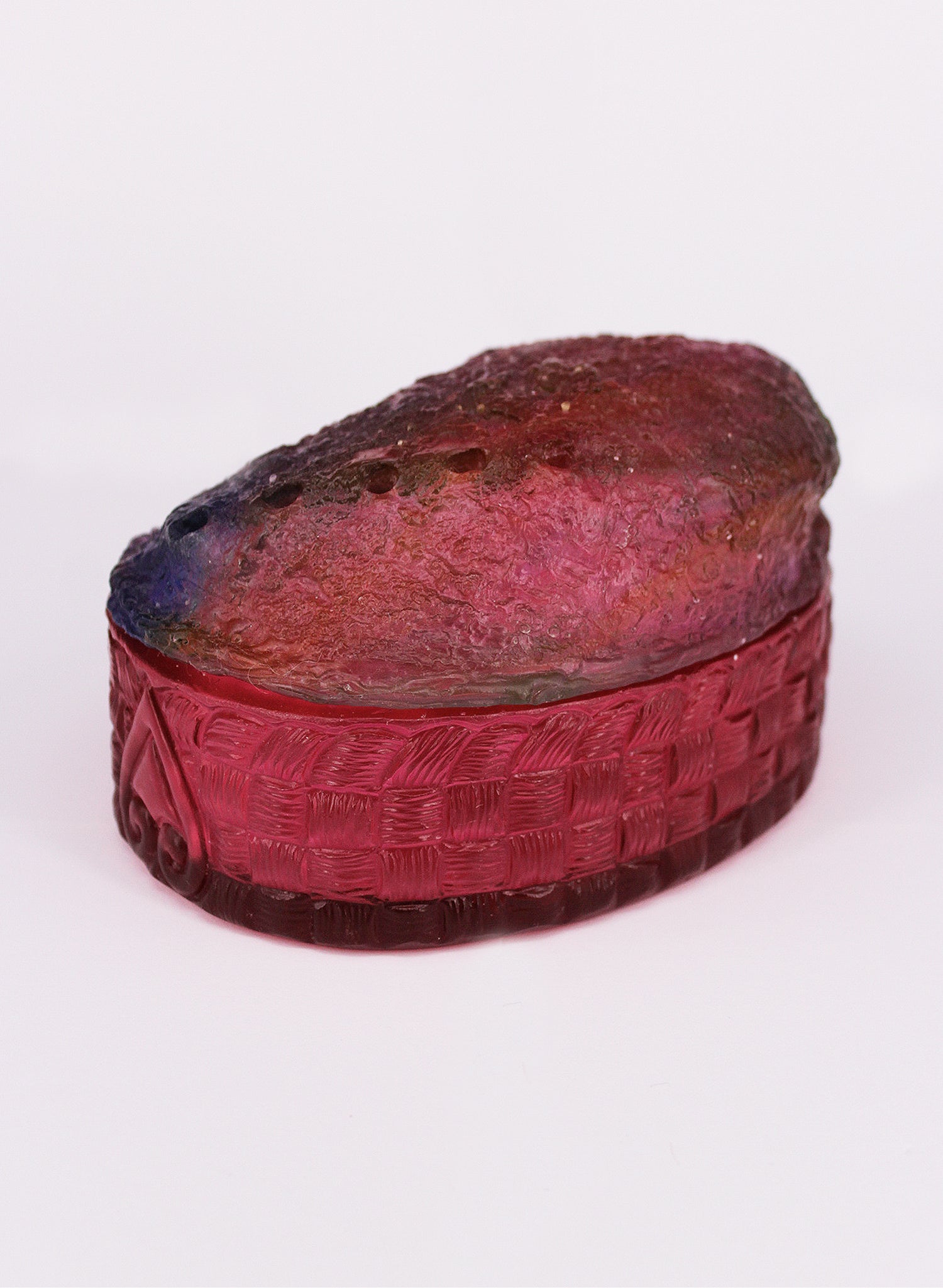 Paua Shell Box - Red/Pink
