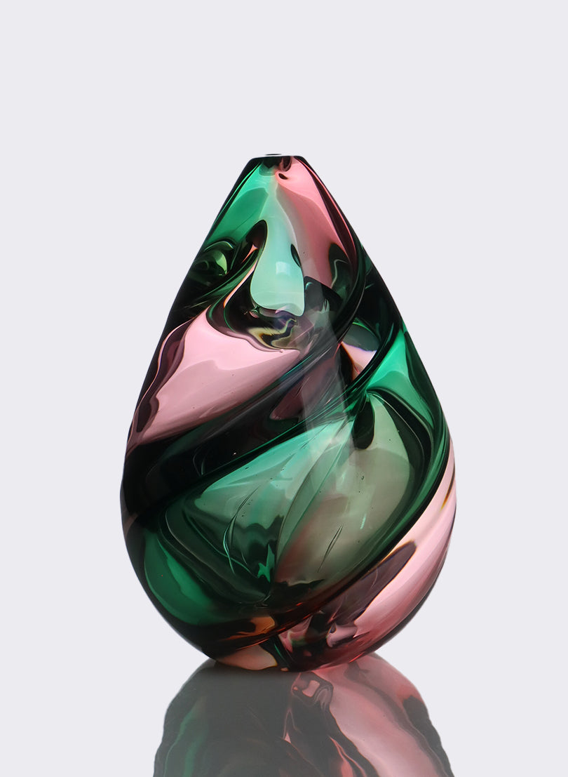 Harlequin Spiral - Emerald &amp; Pink