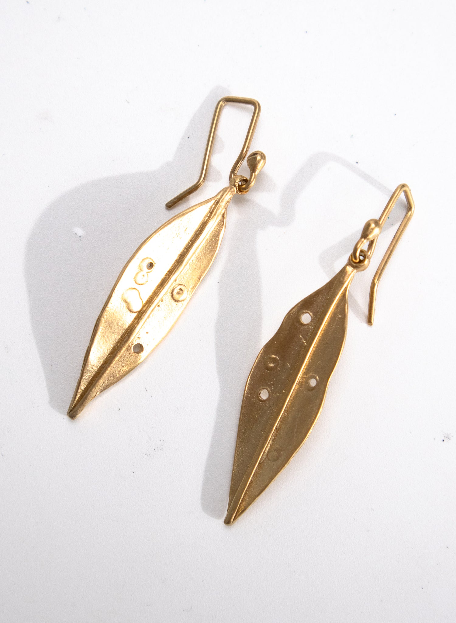 Pohutukawa Leaf Gold Vermeil Earrings