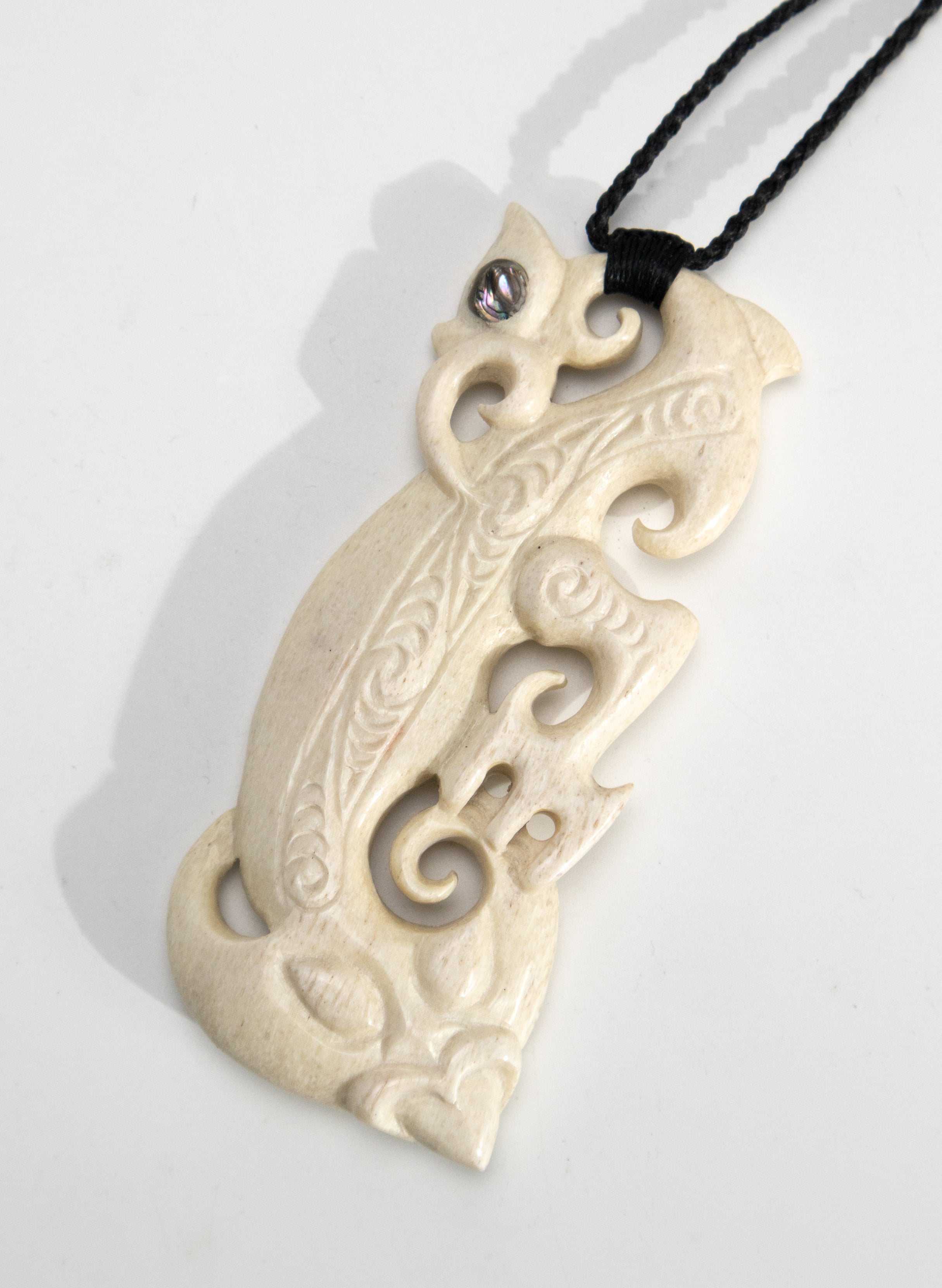 Carved Whalebone Manaia Necklace