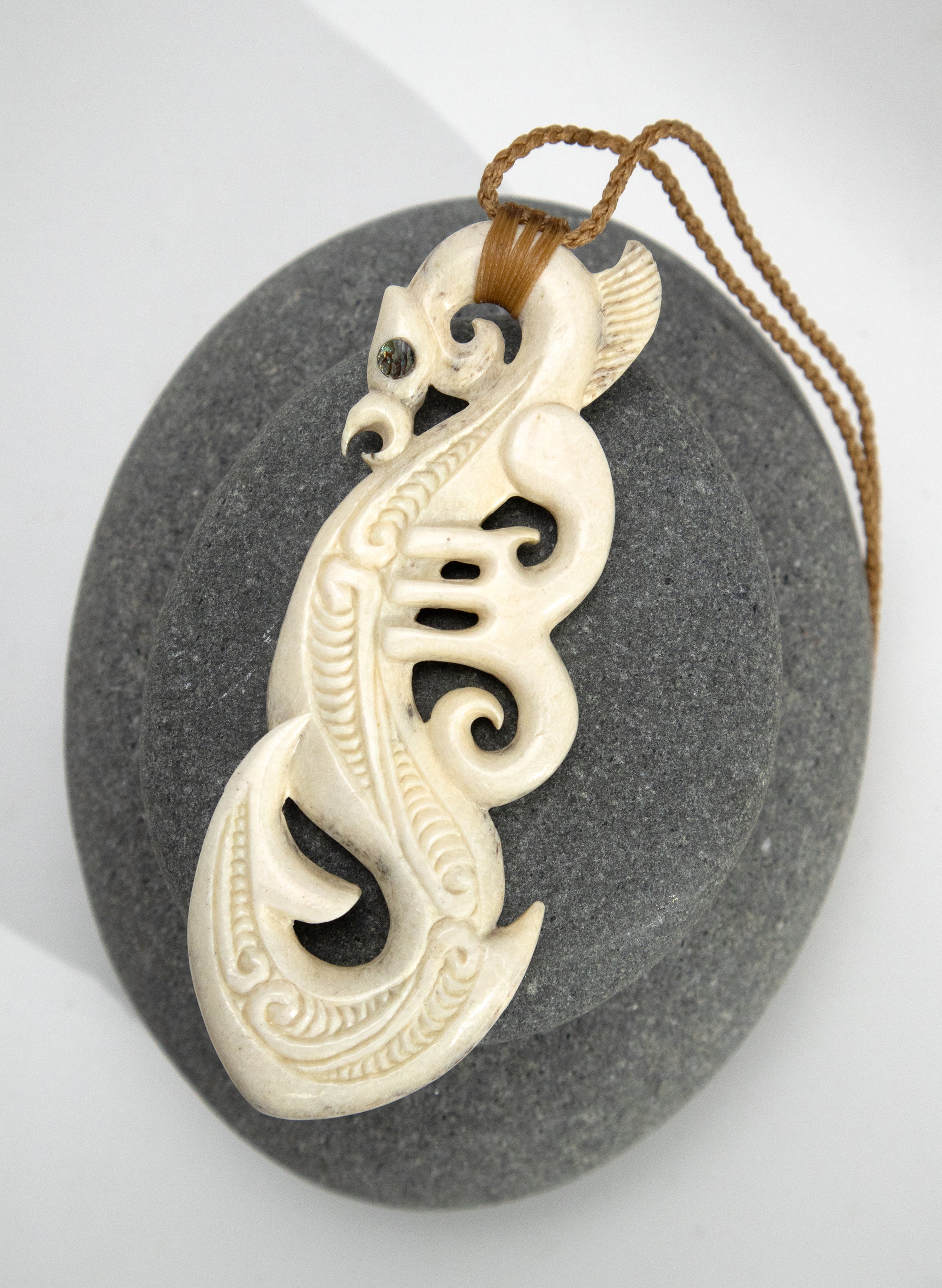 Carved Whalebone Manaia Necklace