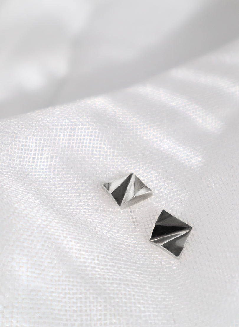 Facet Studs - Sterling Silver