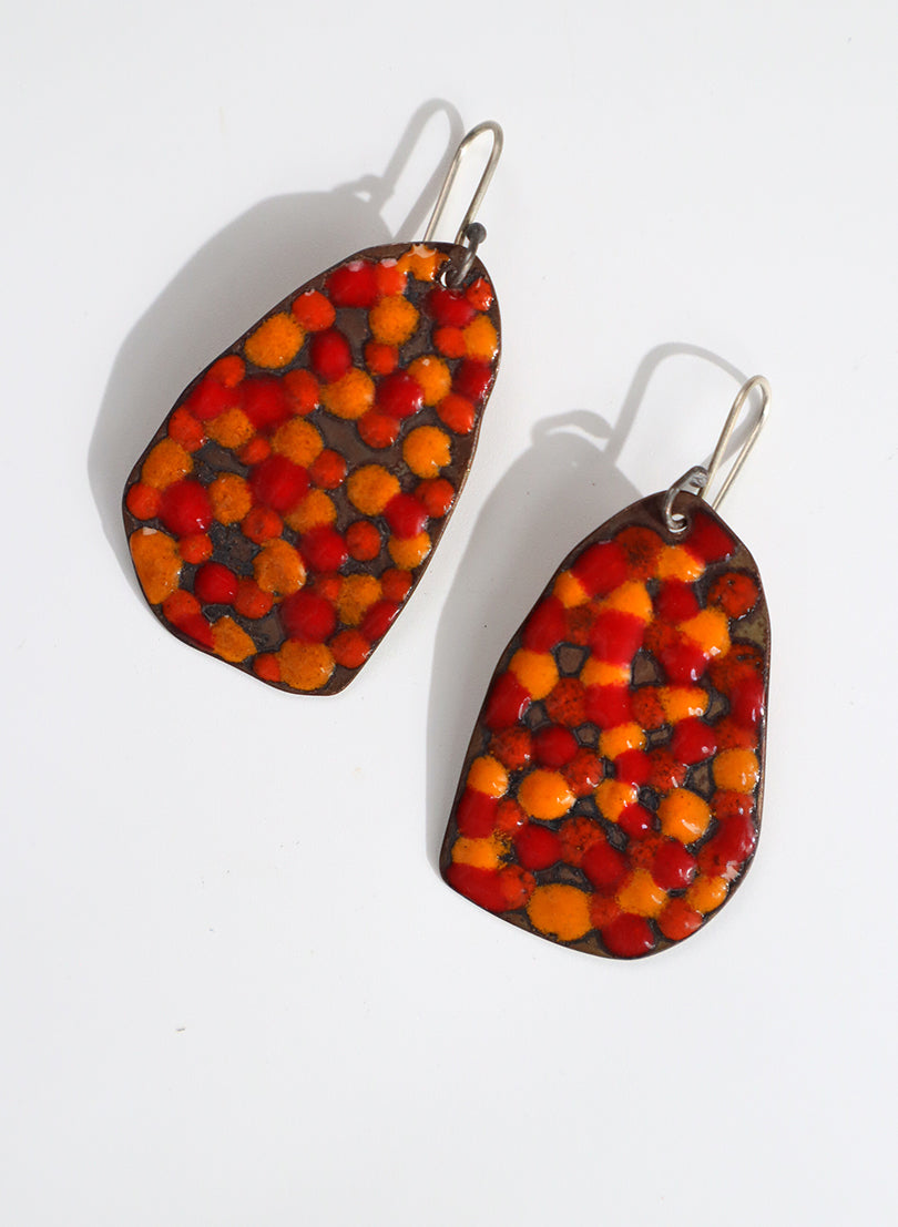 Large Dot Enamel Earrings