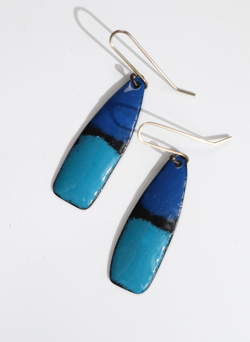 Half and Half Enamel Earrings