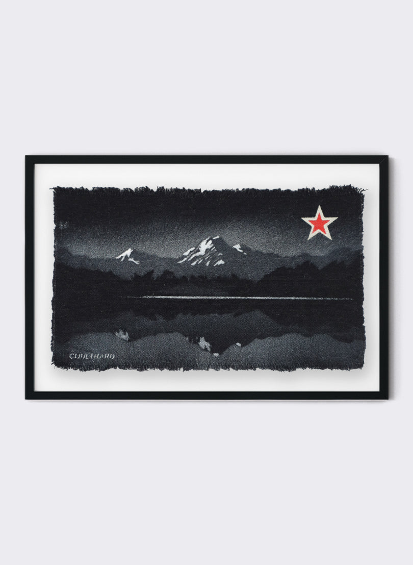 Aoraki/Mt Cook - Postcard Artwork - Black