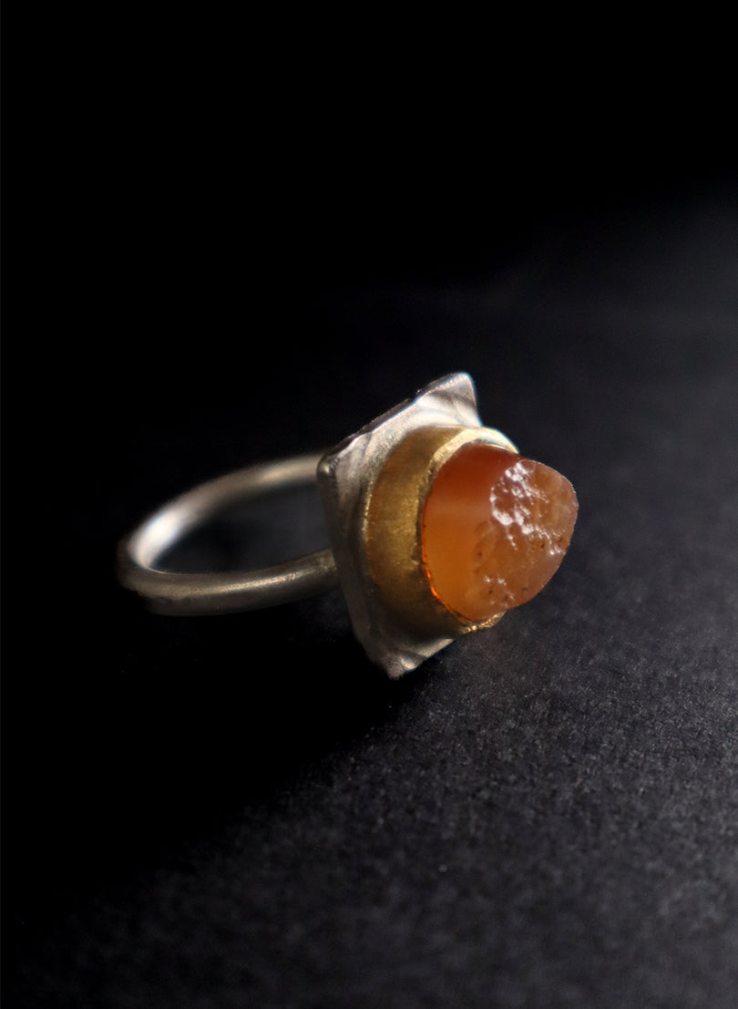 NZ Carnelian 24ct Gold Ring