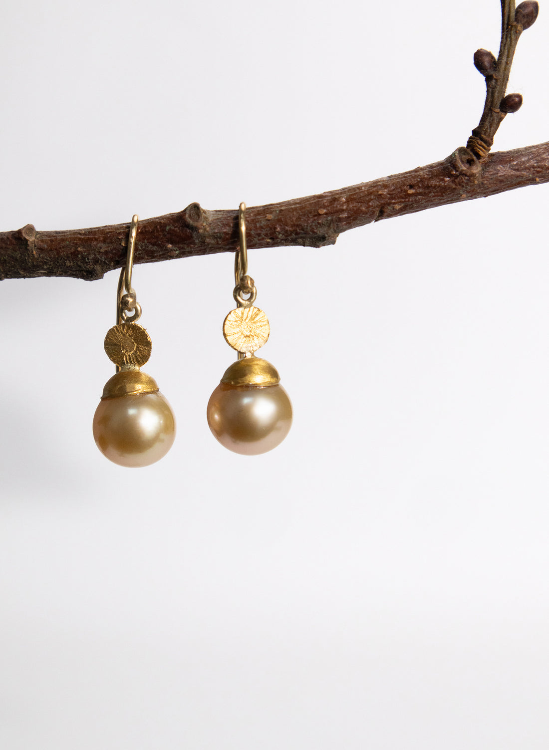 Solstice Gold Pearl Earrings