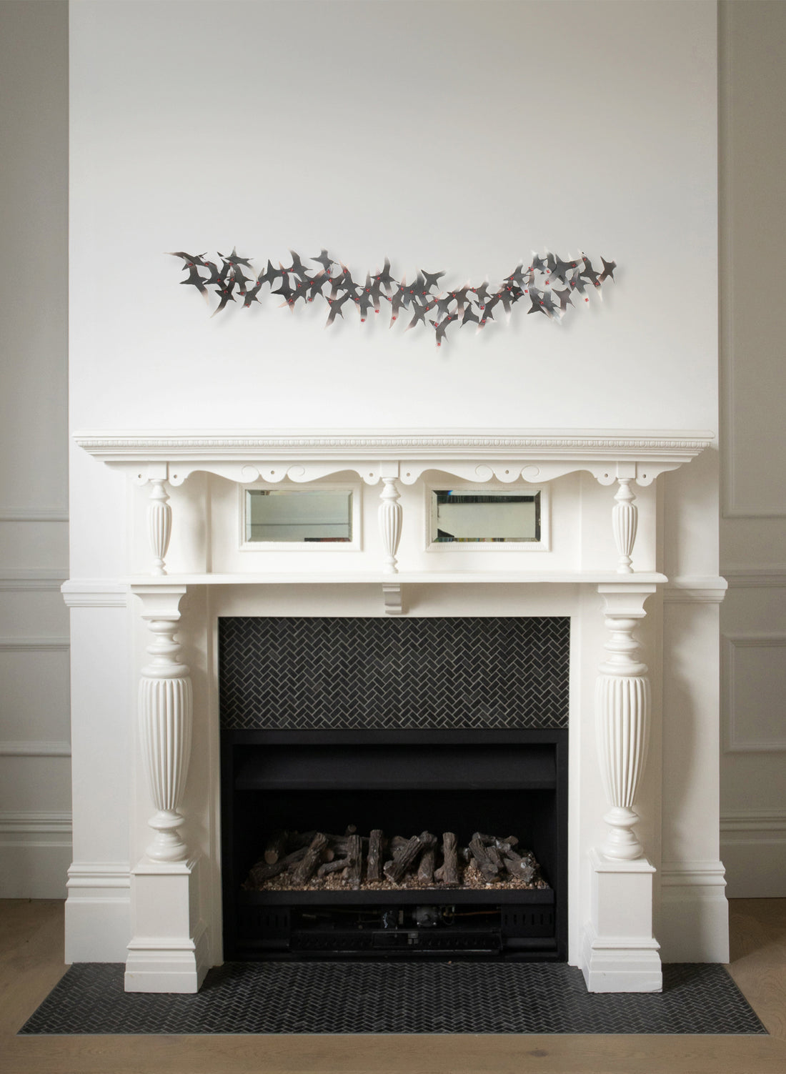 Flock of Godwits  - Black with red cross