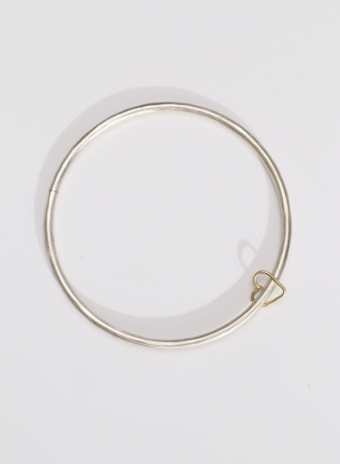 What Goes Around - Sterling Silver Bangle + 18ct Heart
