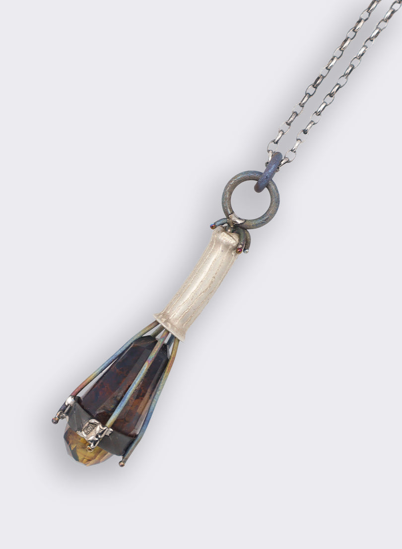 NZ Amber Necklace - Titanium