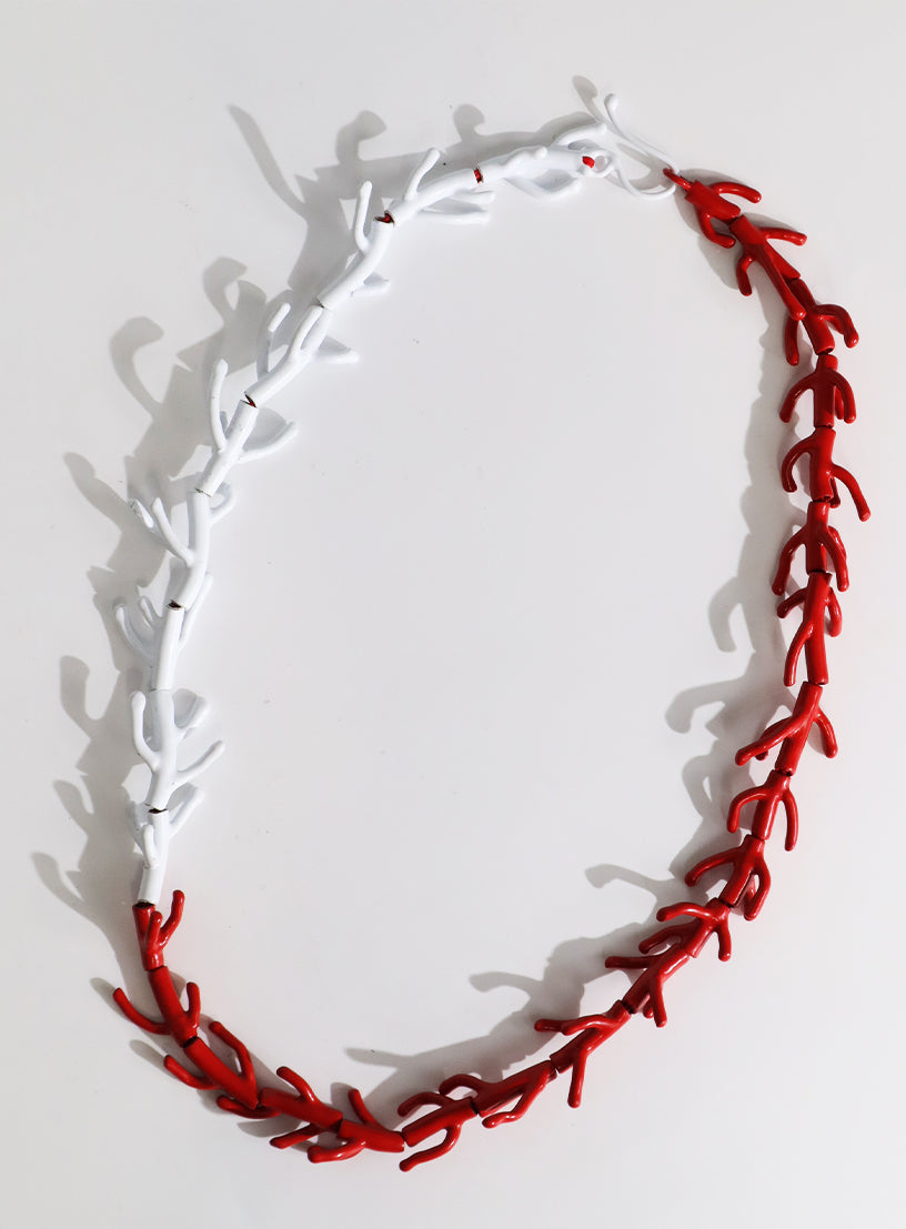 Coral Necklace - Red and White