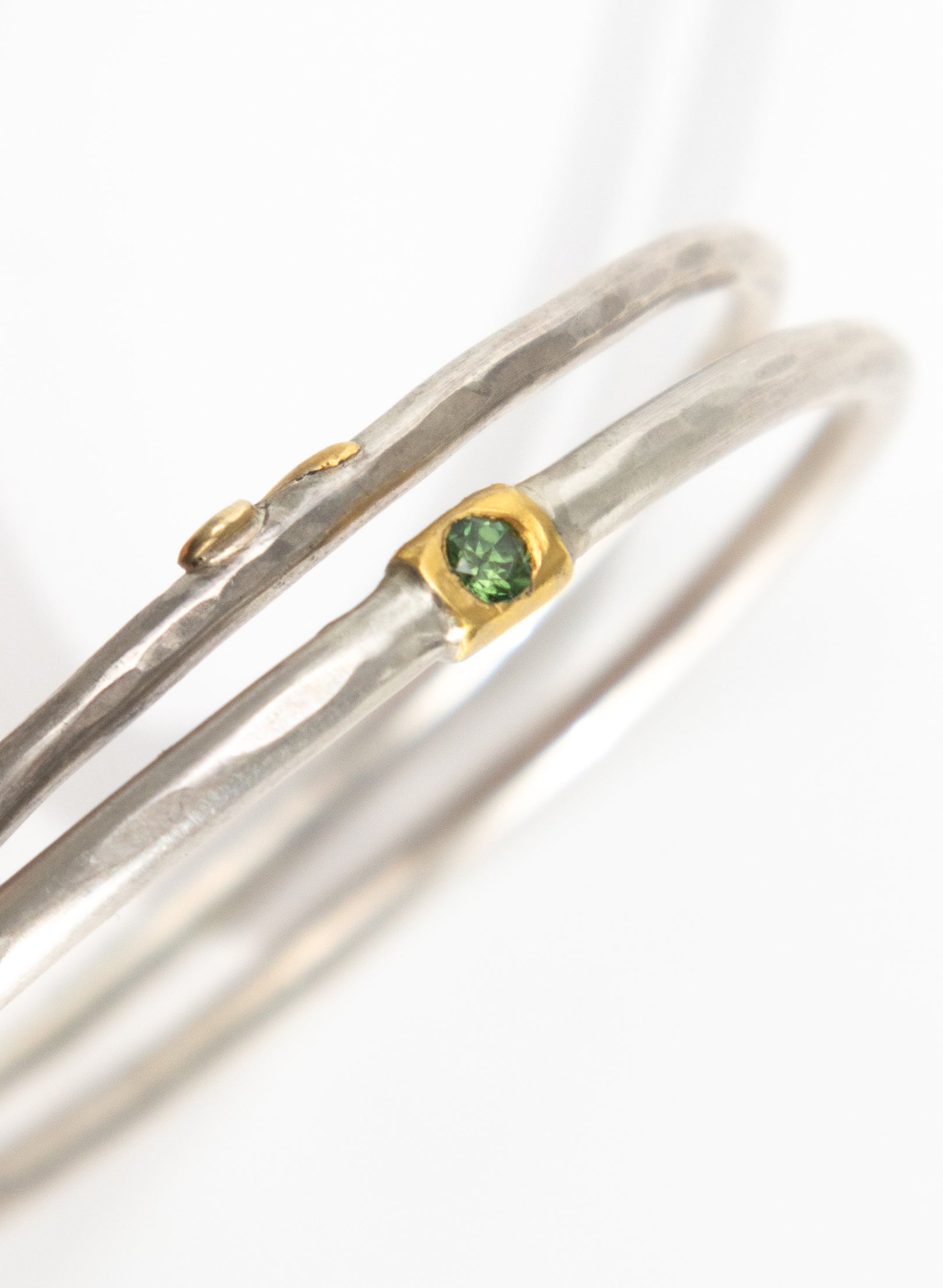 ITS A WRAP BANGLE - Sterling Silver &amp; 24ct Green Sapphire