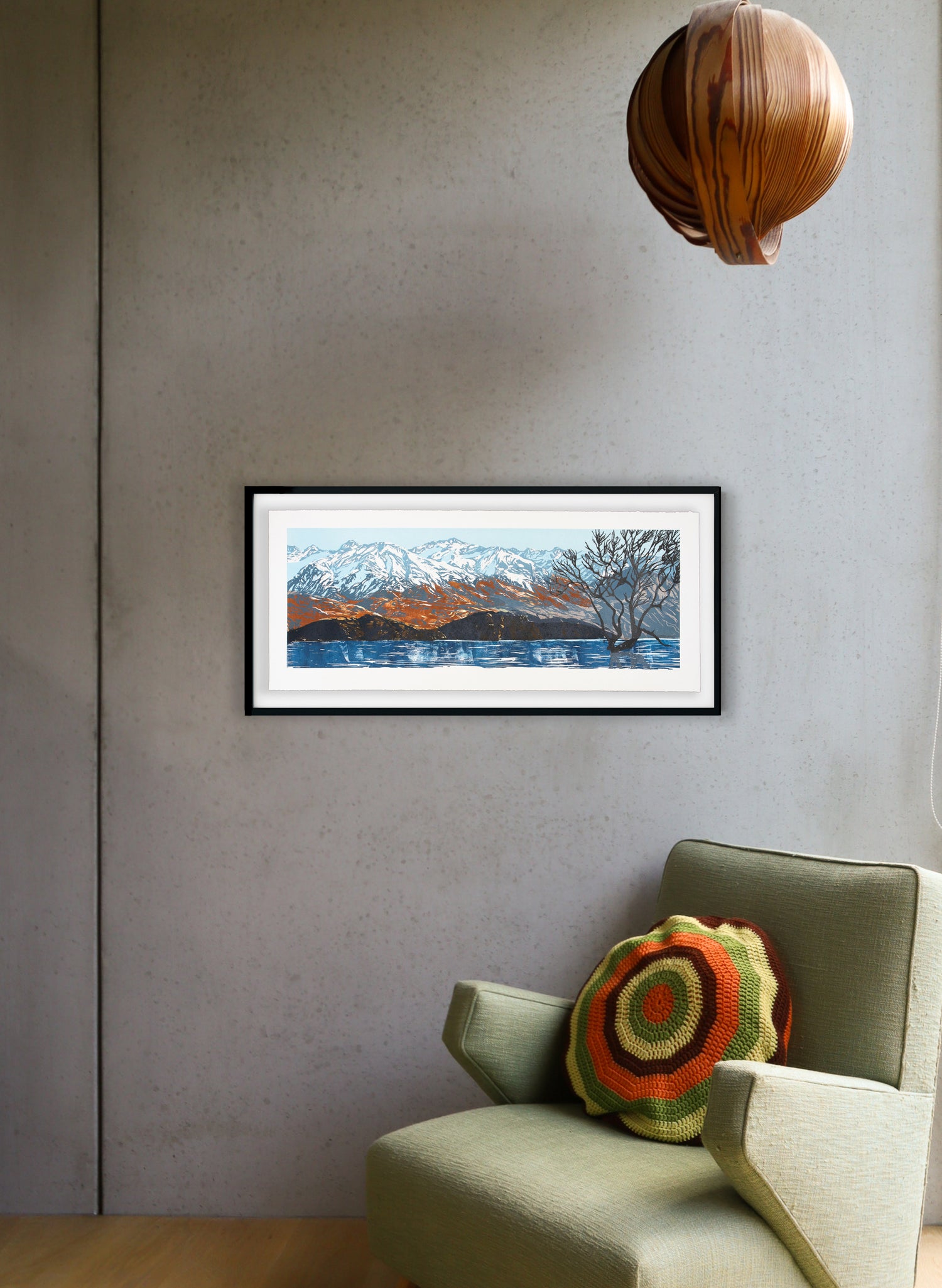 Lake Wanaka - Woodblock Print