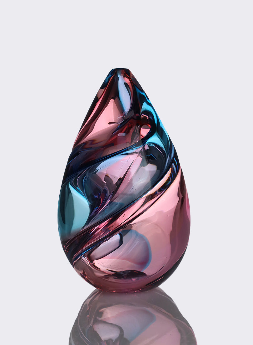 Harlequin Spiral - Blue &amp; Ruby Gold