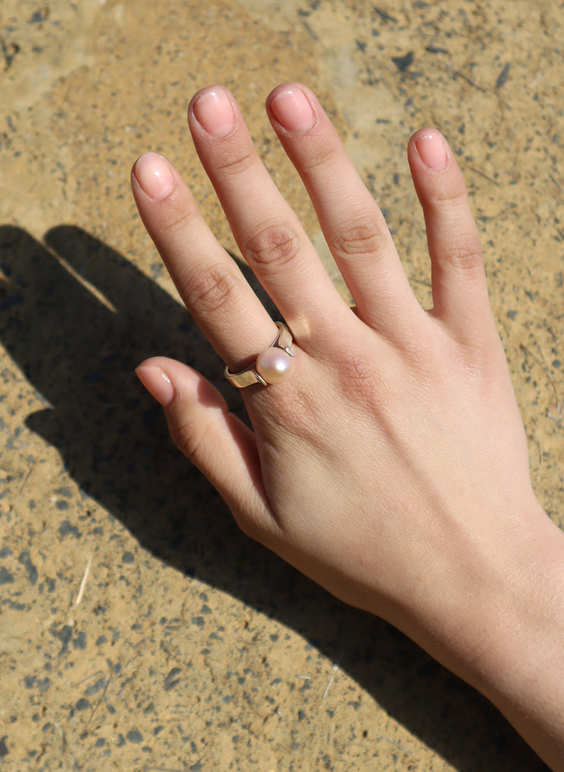 Pink Pearl Sterling Silver Ring