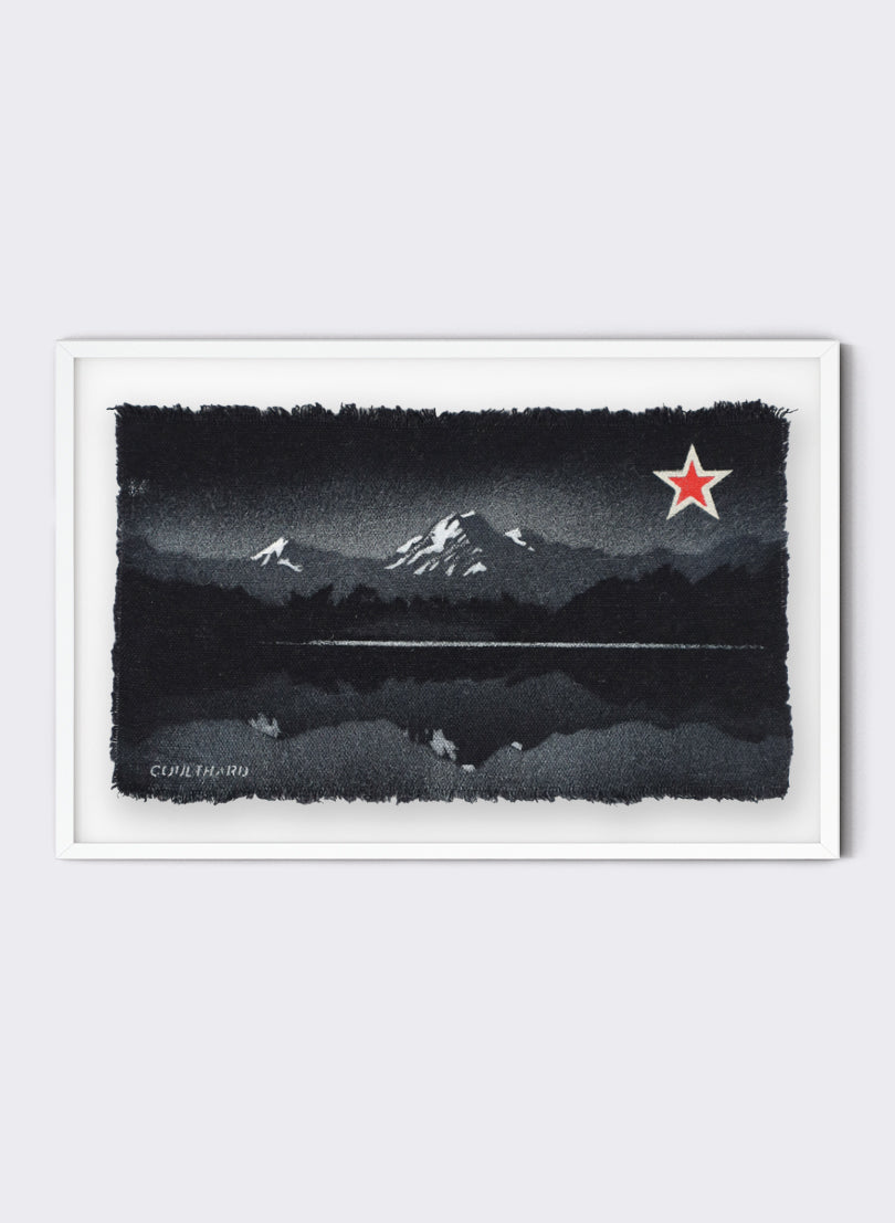 Aoraki/Mt Cook - Postcard Artwork - Black