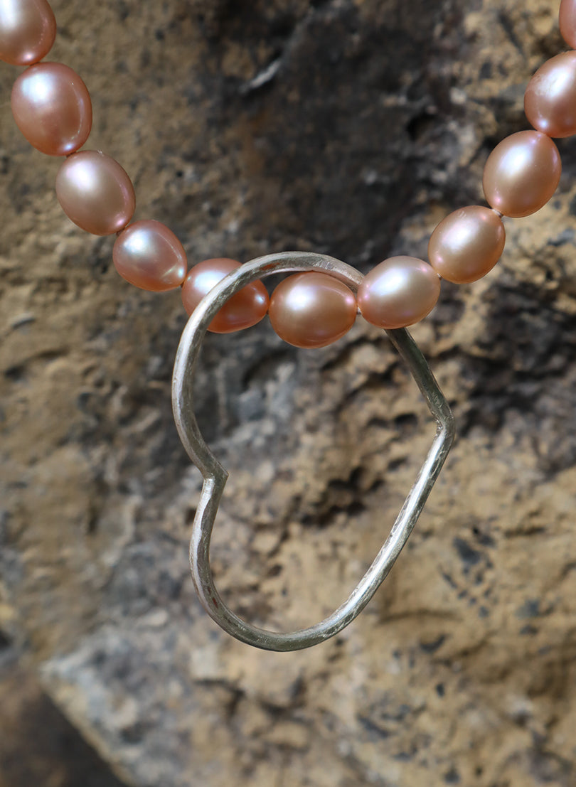 Pink Pearl Heart - Necklace