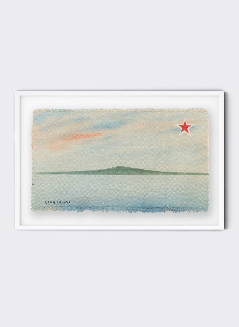 Rangitoto - Postcard Artwork - Light Blues