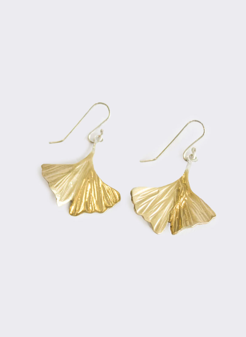 Gold Gingko Leaf earrings