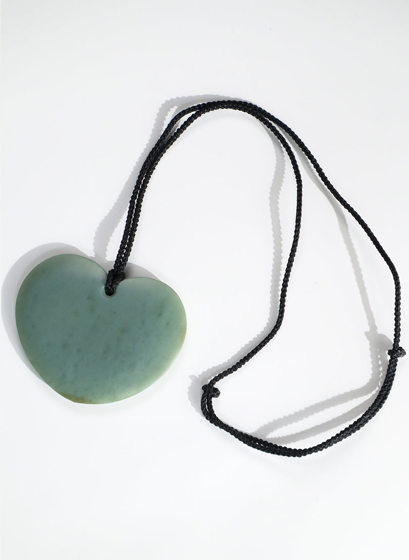 Large Pounamu Heart Necklace