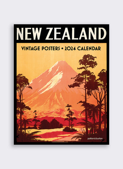 New Zealand Vintage Posters Calendar 2024 - Small