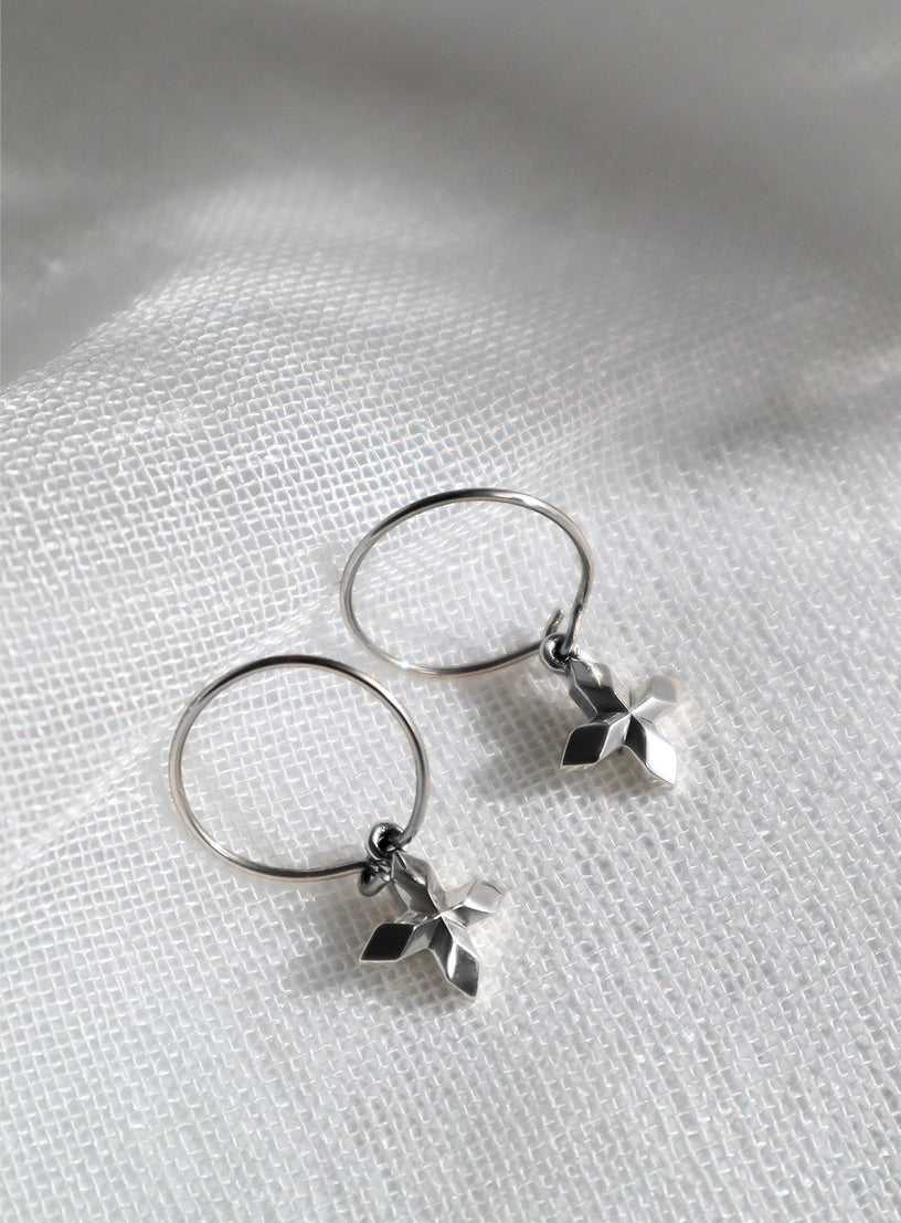 Cross Hoops Earrings