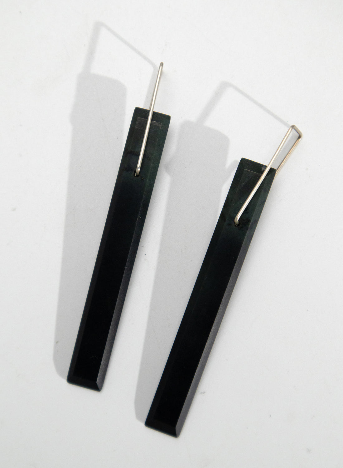 Column Australian Black Jade Earrings