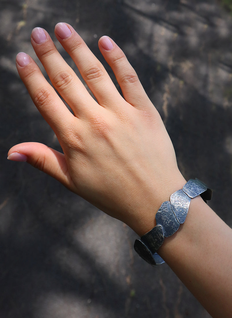 Narrow Riverbed Bracelet - Oxidised