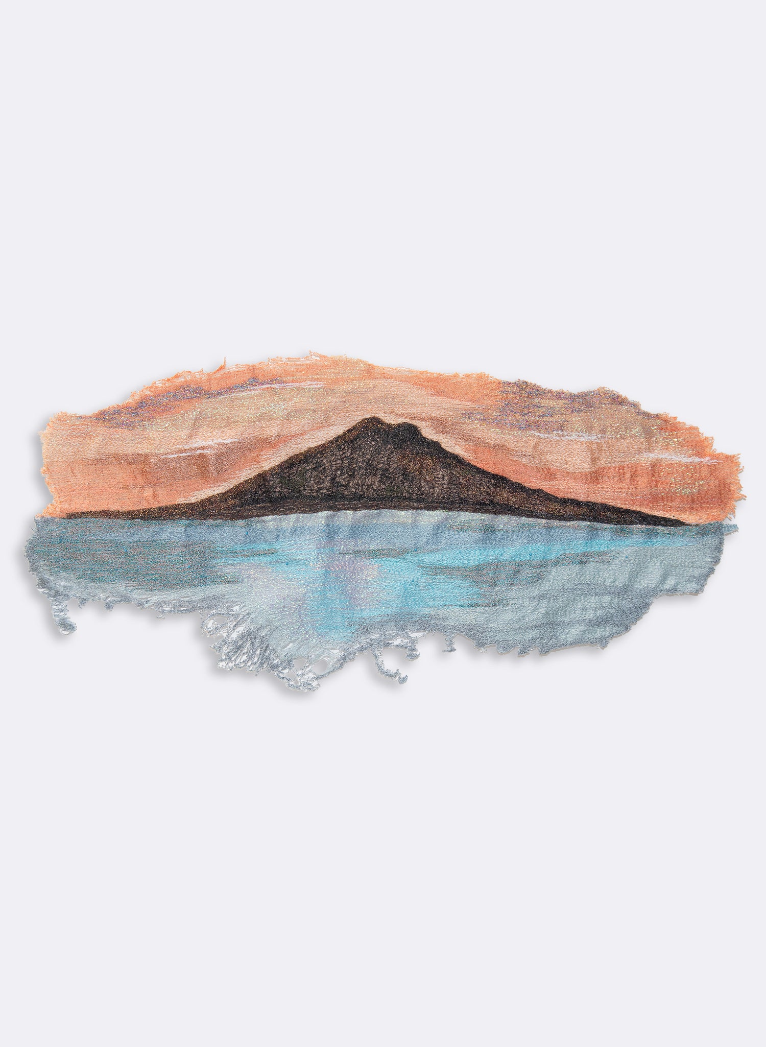 Rangitoto Island at Sunrise -  Sculptural Embroidery