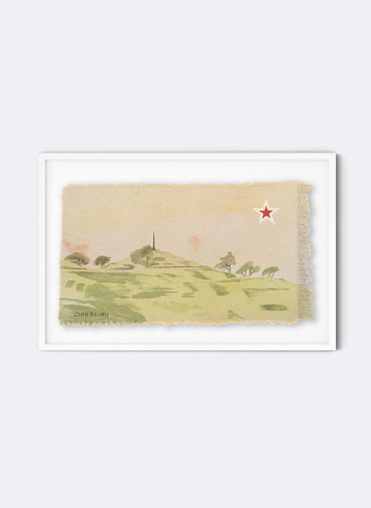 One Tree Hill - Postcard Artwork - Greens