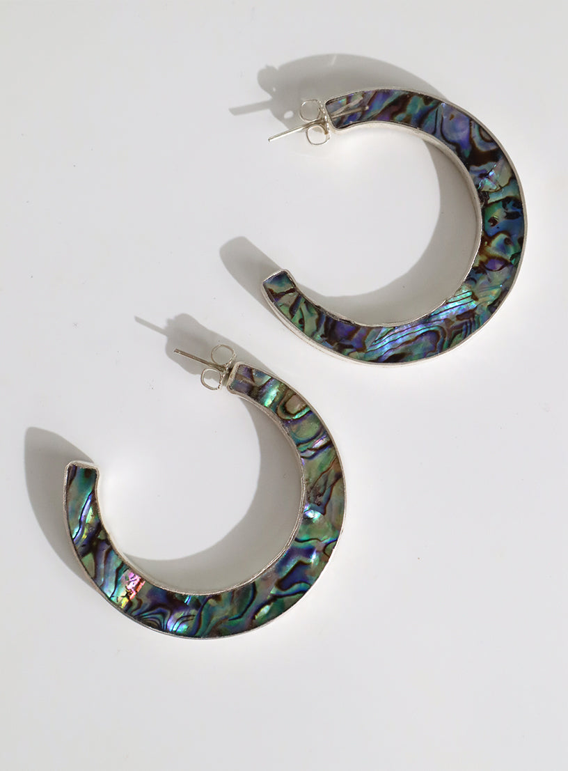 Paua Drama Big Hoop Earrings