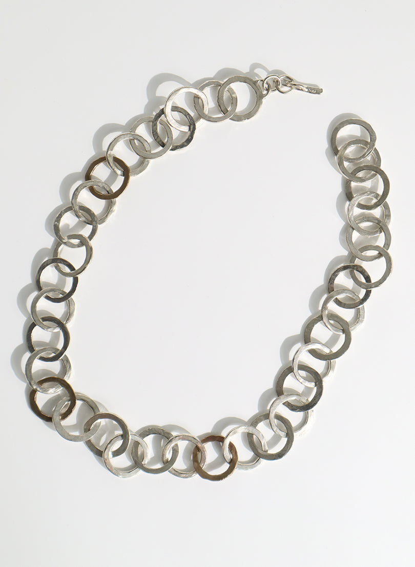 Hammered Organic Circle Necklace