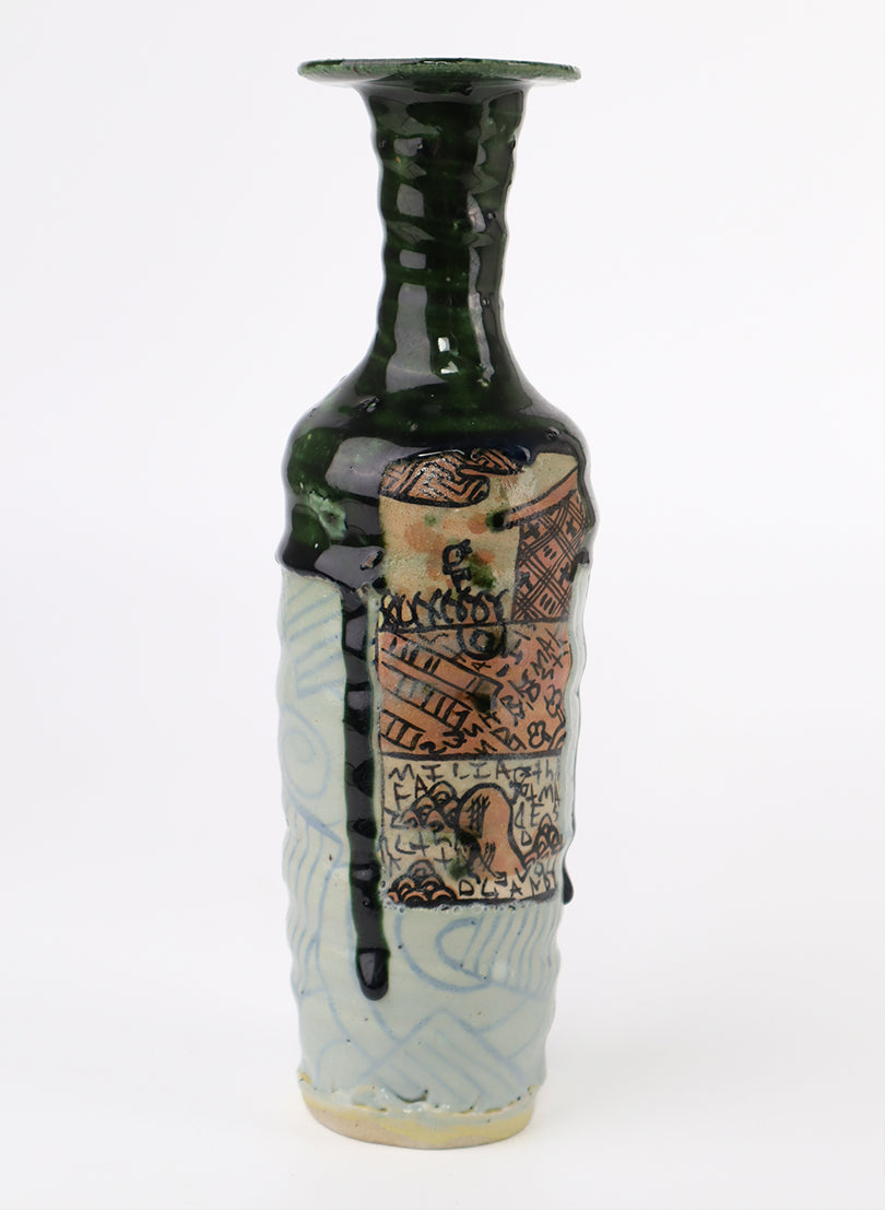 Iro-Shino Oribe Bottle
