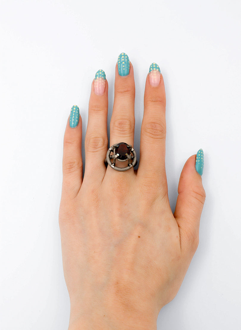 Garnet Titanium Ring