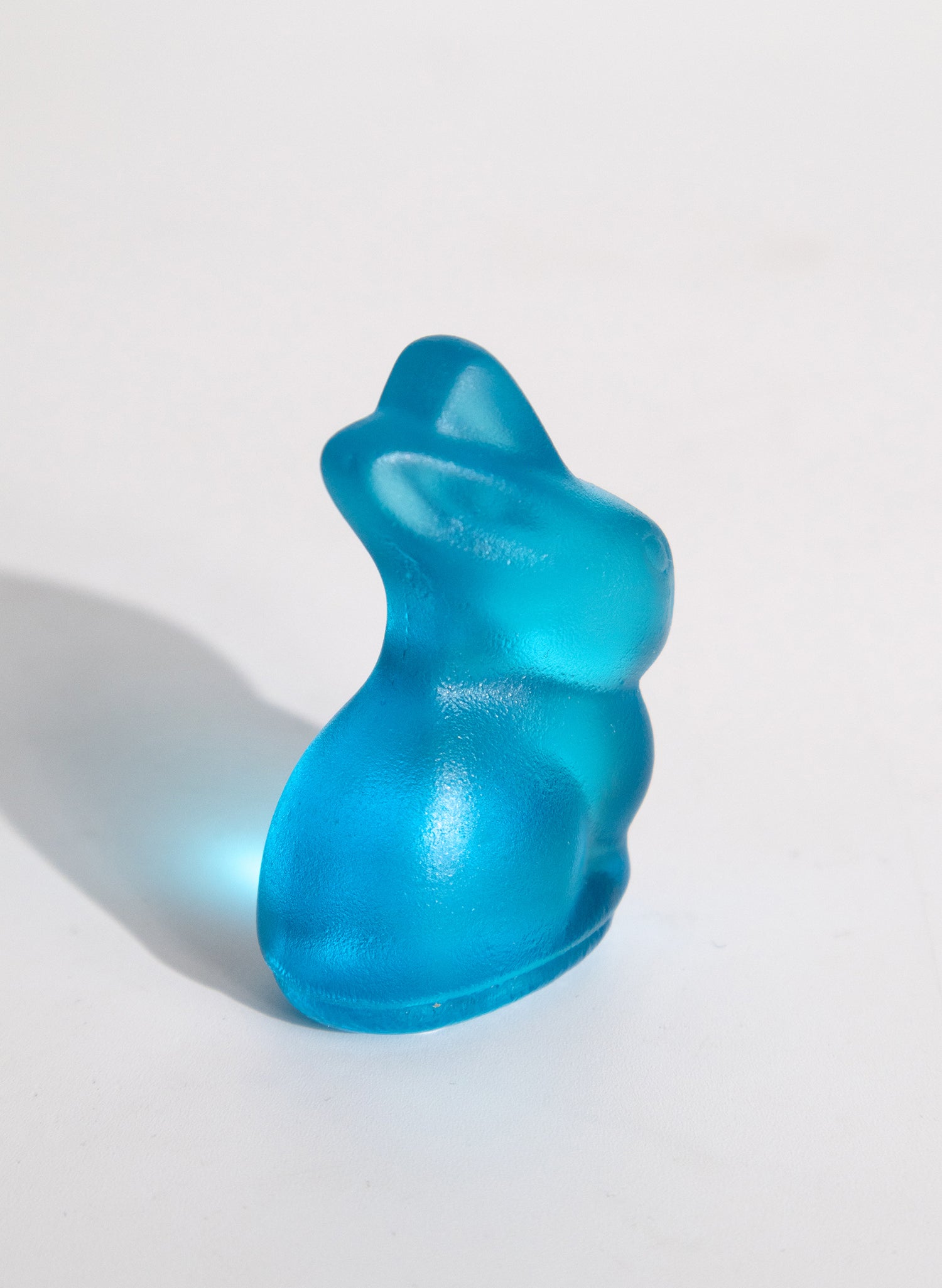 Tiny Glass Bunny - Copper Blue