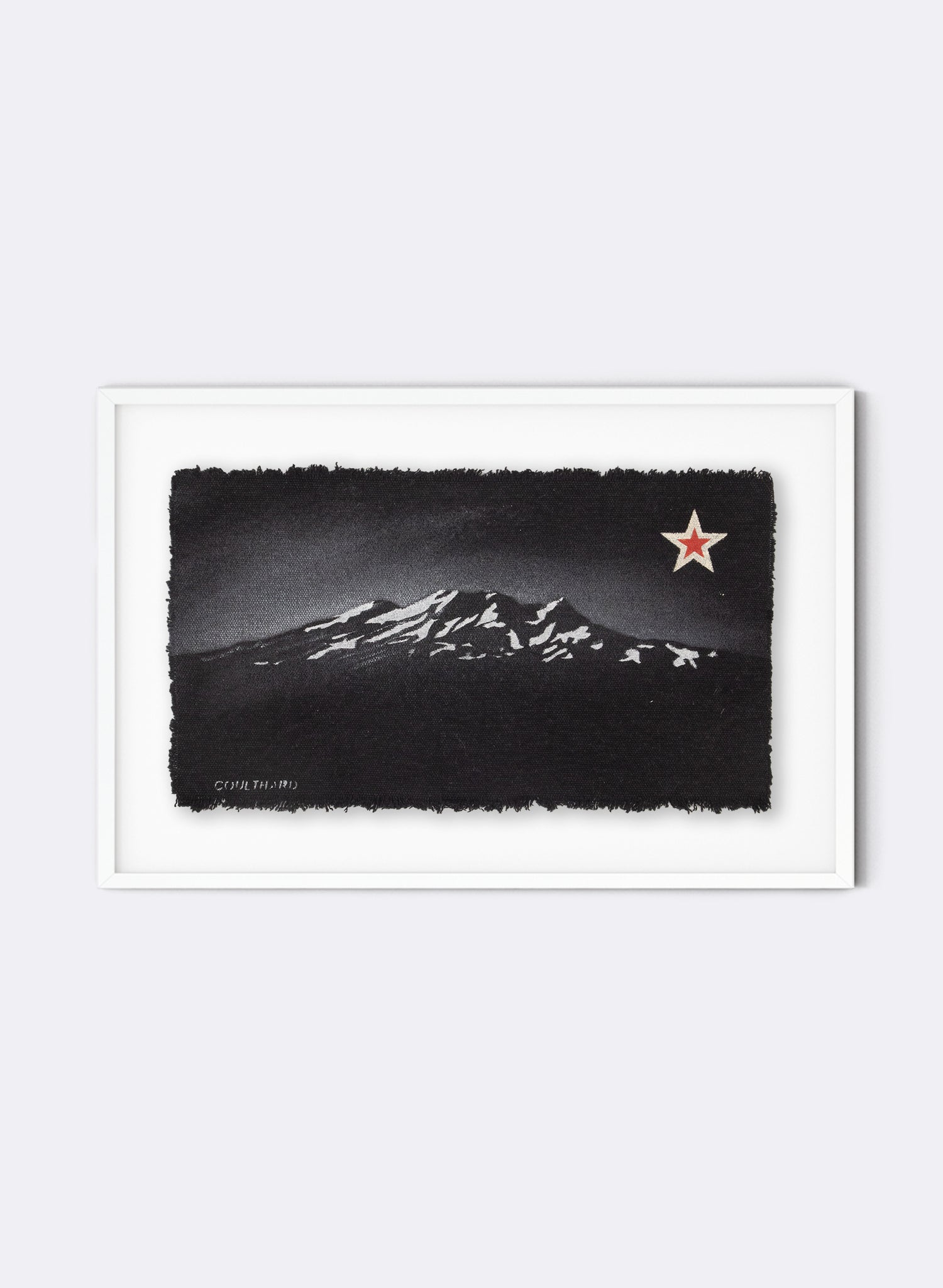Mount Ruapehu - Postcard Artwork - Black