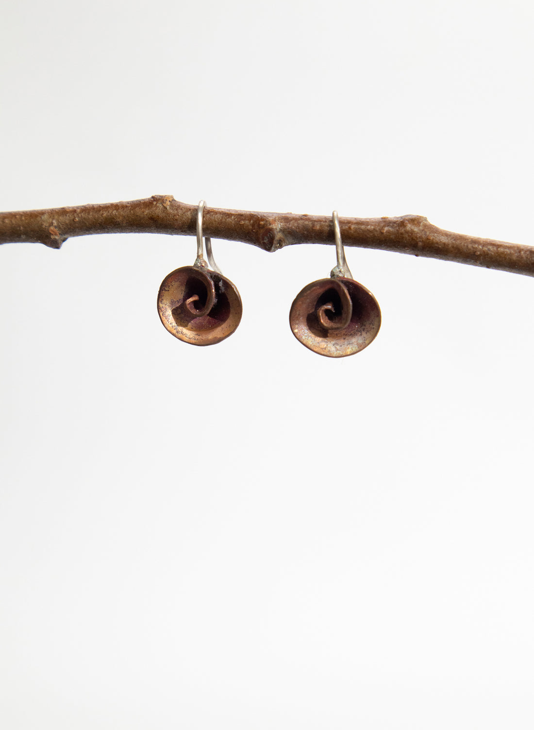 Copper Rose Shell Earrings