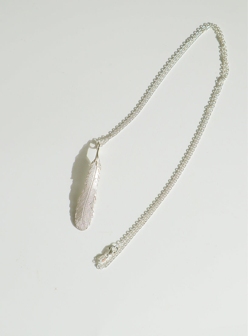 Feather Necklace - Sterling Silver