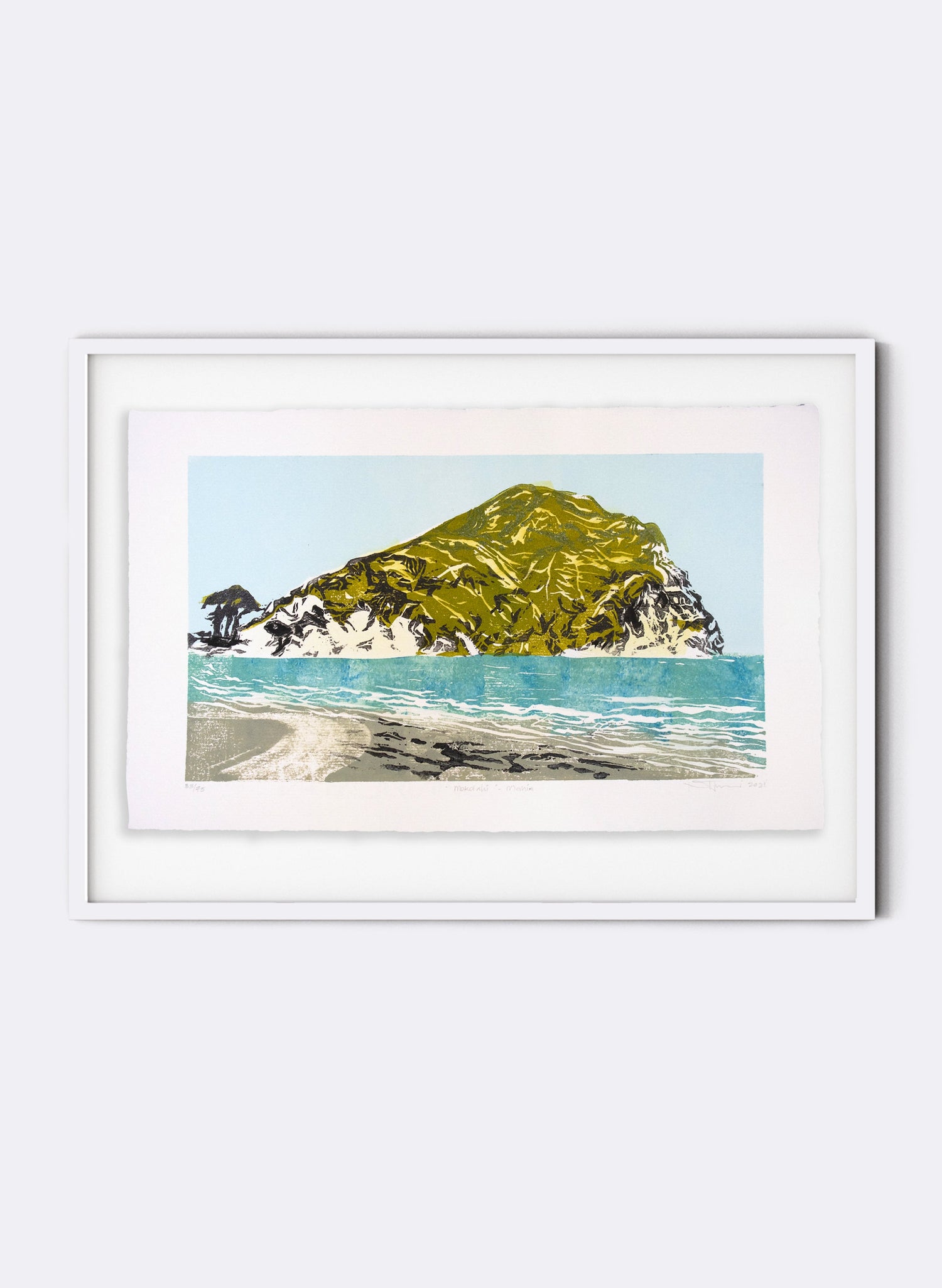 Moko Tahi Mahia - Woodblock Print