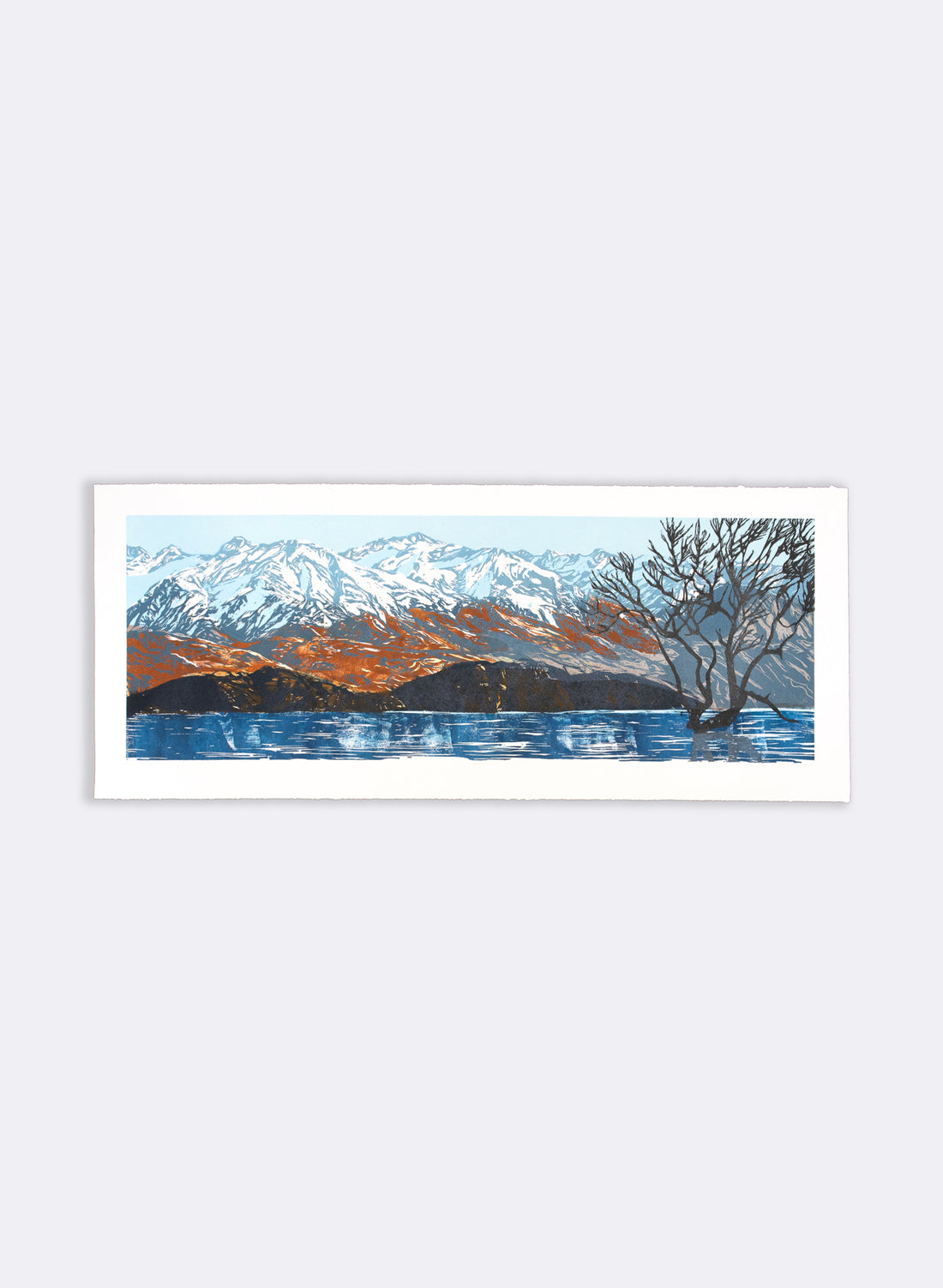 Lake Wanaka - Woodblock Print