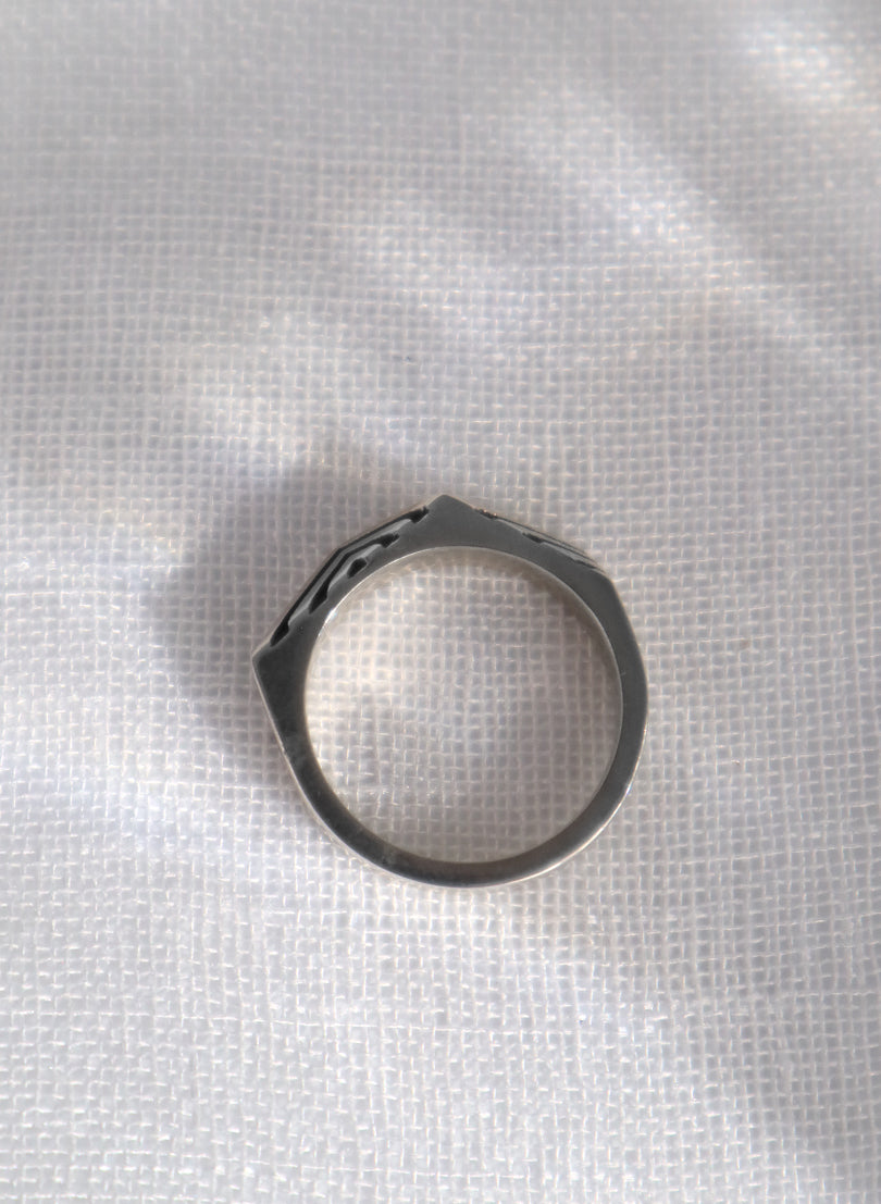Patterned Stacker - Stirling Silver